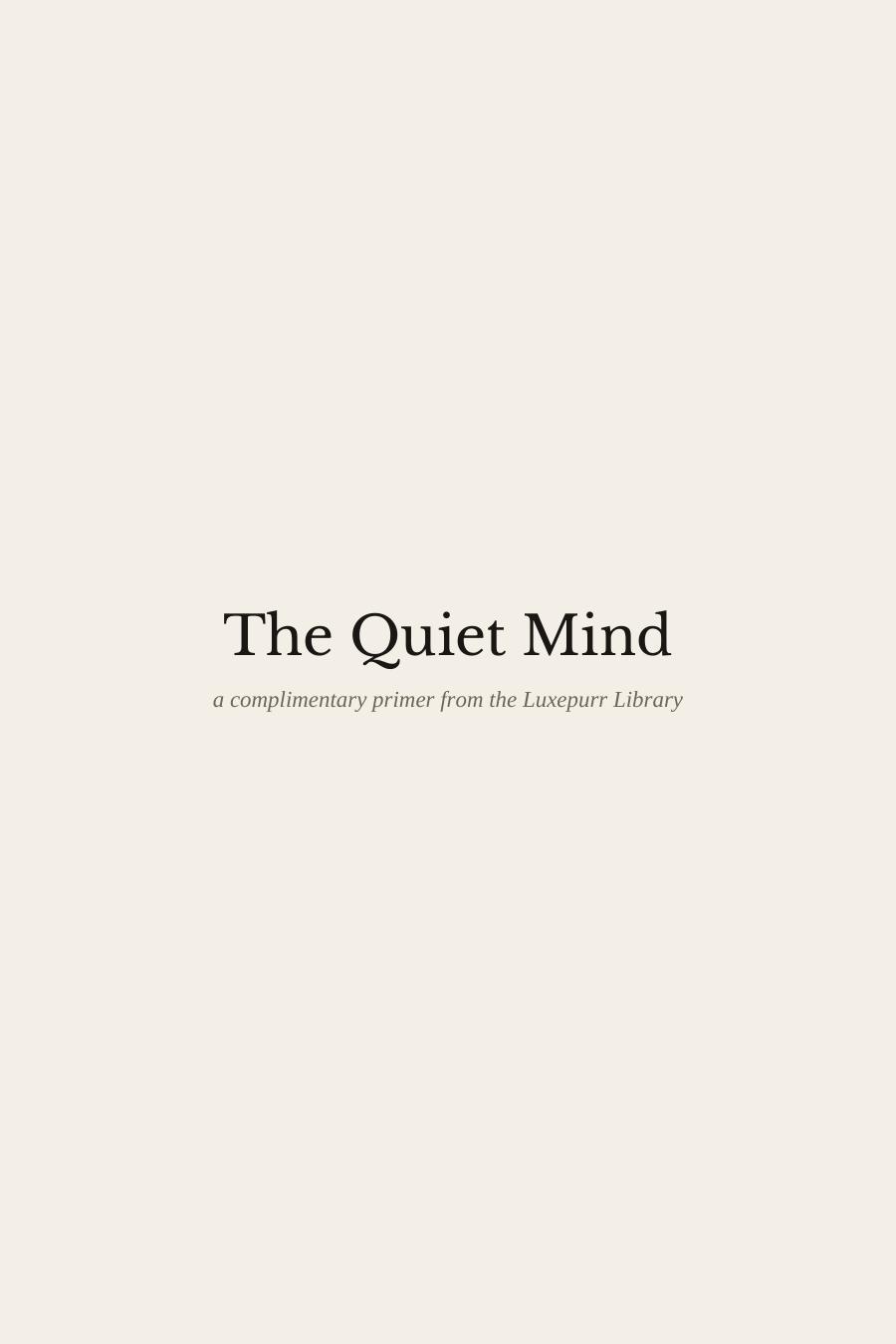 The Quiet Mind — preview page 2